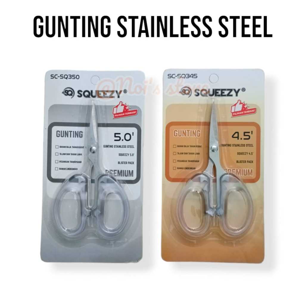

Gunting Stainless steel transparan 4,5 inchi dan 5 inchi