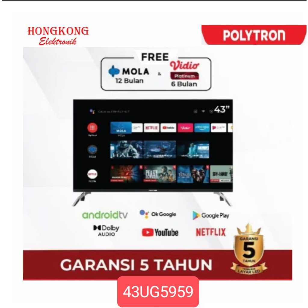 LED POLYTRON 4K SMART GOOGLE TV 43 INCH PLD 43UG5959
