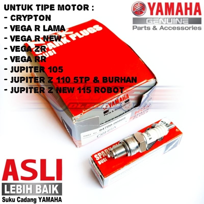 Busi NGK C6HSA Cripton, Vega R ZR RR, Jupiter Z 105 110 Burhan 115 Robot Original Yamaha Genuine Par