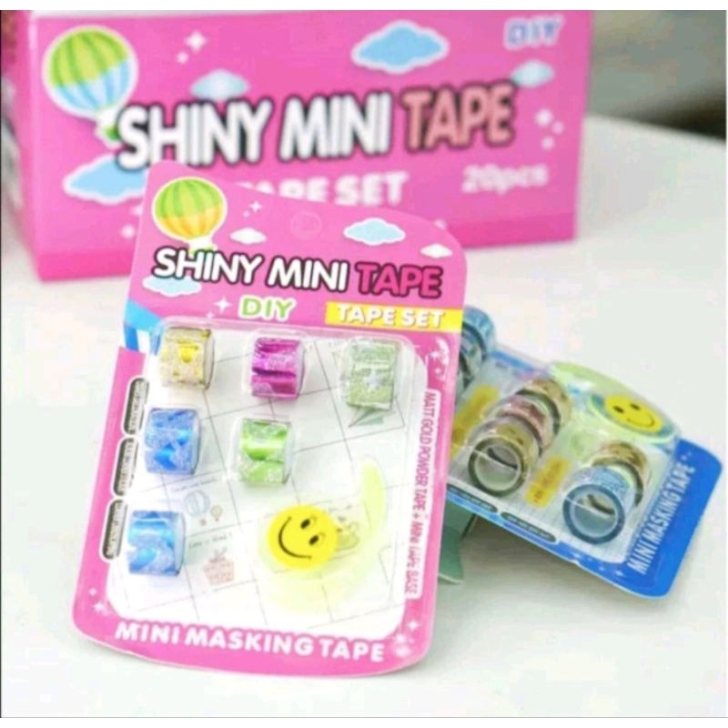 

DIY SHINY MINI TAPE PERBOX ISI 20PCS/ SELOTIP MOTIF MAINAN EDUKATIF ANAK