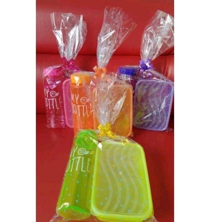 souvenir ulang tahun anak/souvenir ultah anak set kotak makan + my bottle