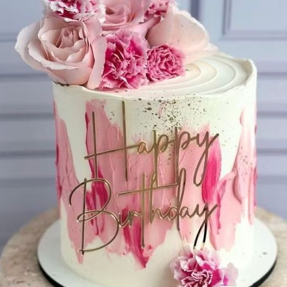 pink cake//cake custom //elegan cake