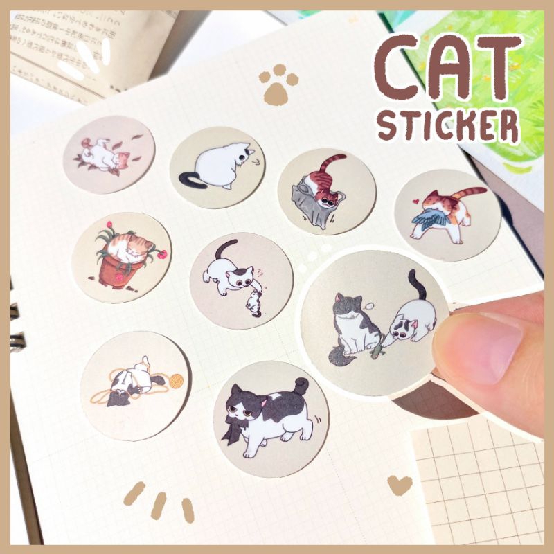 

STIKER KUCING MINI // MINI CAT STICKER // LUCU AESTHETIC // Untuk Notebook, post it, vinyl laminasi doff