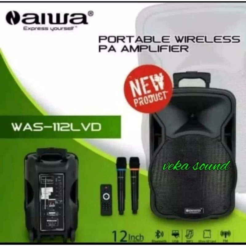 Speaker Portable Meeting Aiwa Was 112 LVD Free 2 mic Wireless