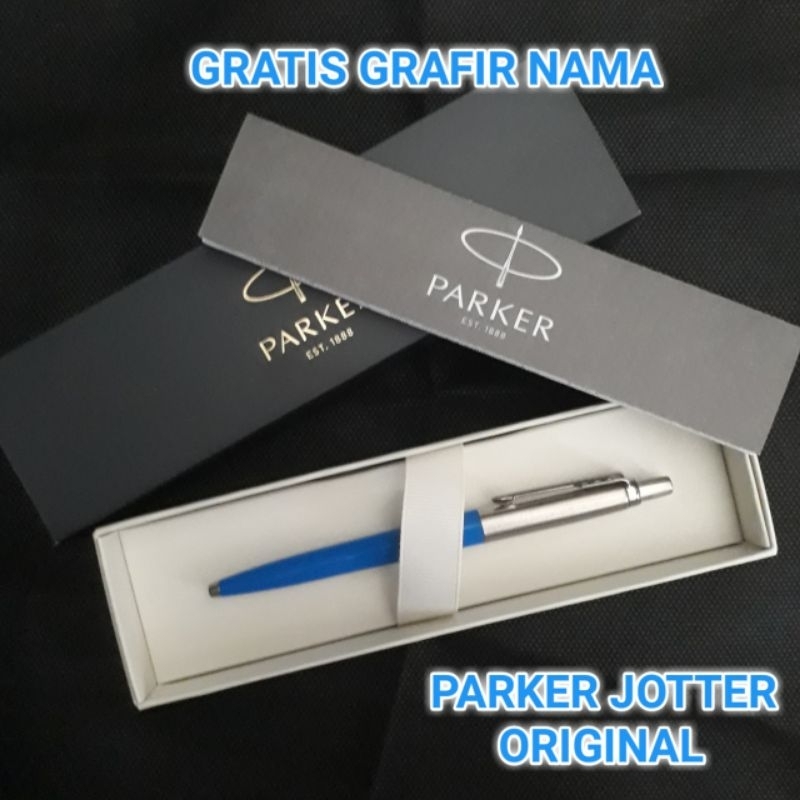 

Bollpoint Mewah Luxury Parker Jotter Blue Stainless Original Gratis Grafor Nama