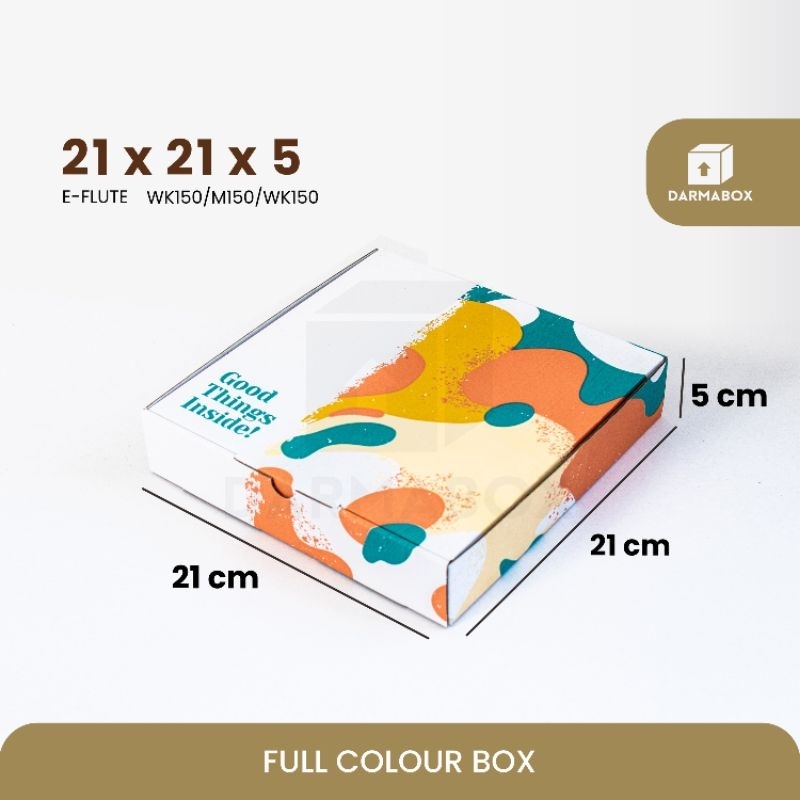 

Box 21x21x5 Full Colour Packaging Kaos/Kemeja/Cookies/Cake/Gift Box/Kardus Box