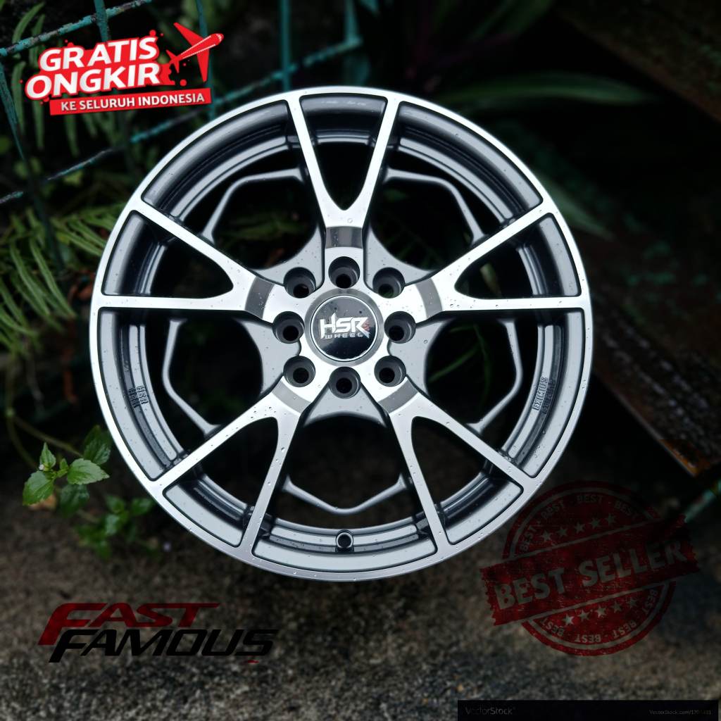 Velg Racing HSR  R15 Baut 4 Lebar 65 Mobil Brio ayla Calya Avanza Mobilio Vios Calya Dll Velg Hsr R1