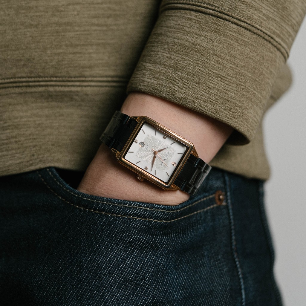 Jam Tangan Rantai Pria Anti Air Jean Alexis JA125  - GHST - White Dial Jam Tangan Kotak Rantai Cowok