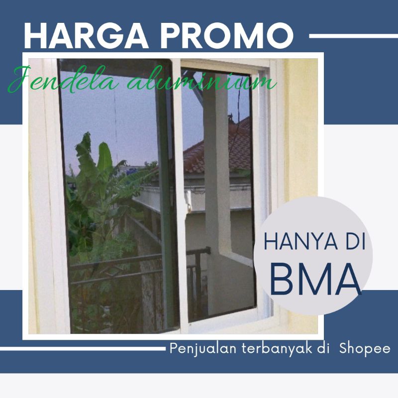 jendela sliding 100x120 aluminium geser