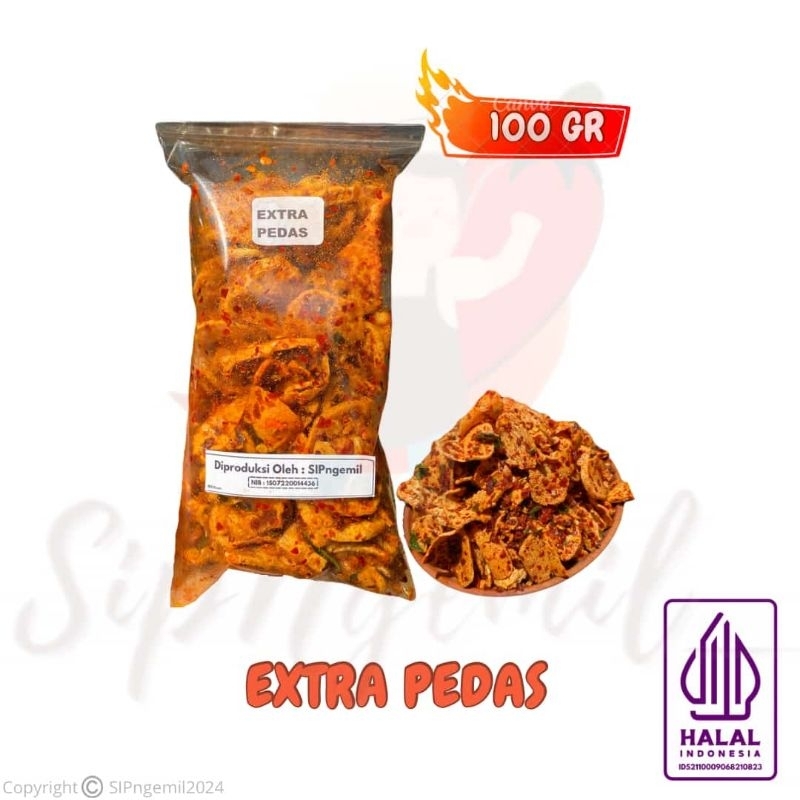 

Basreng SIPngemil rasa Extra Pedas daun jeruk kemasan 100 gram