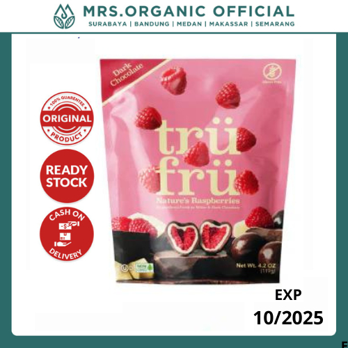 

Trufru Dark Chocolate Raspberries 119 Gram Buah Raspberries degan dark coklat - Gluten Free