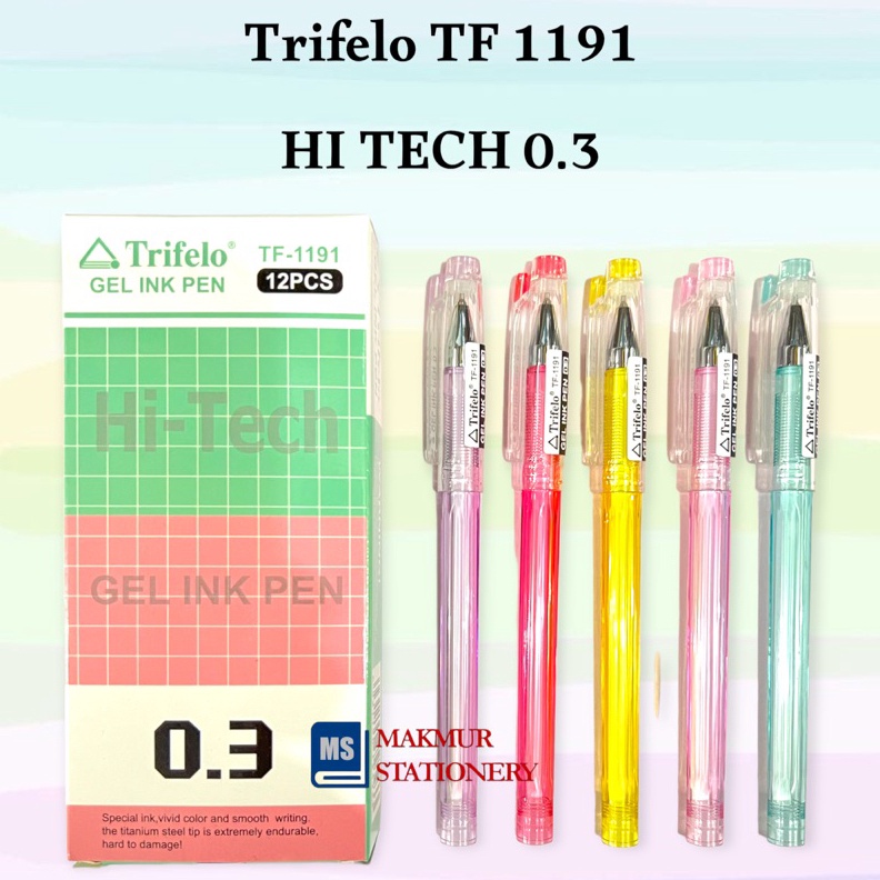 

Pulpen Ballpoint Pen Gell Trifelo Hi Tech 3 TF 1191 12 Pcs KODE G9U3