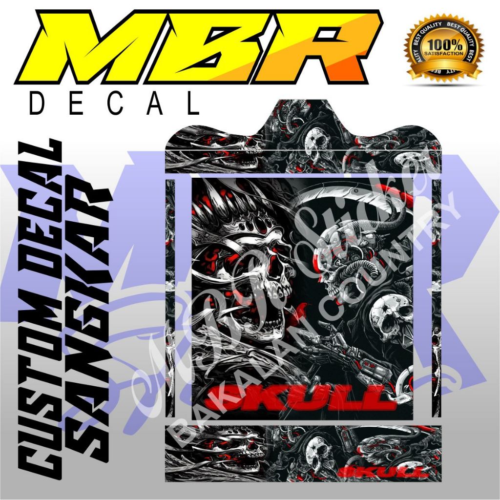 STIKER SANGKAR SKULL,STIKER DECAL SANGKAR KOTAK,STIKER SANGKAR KOPER KOSAN