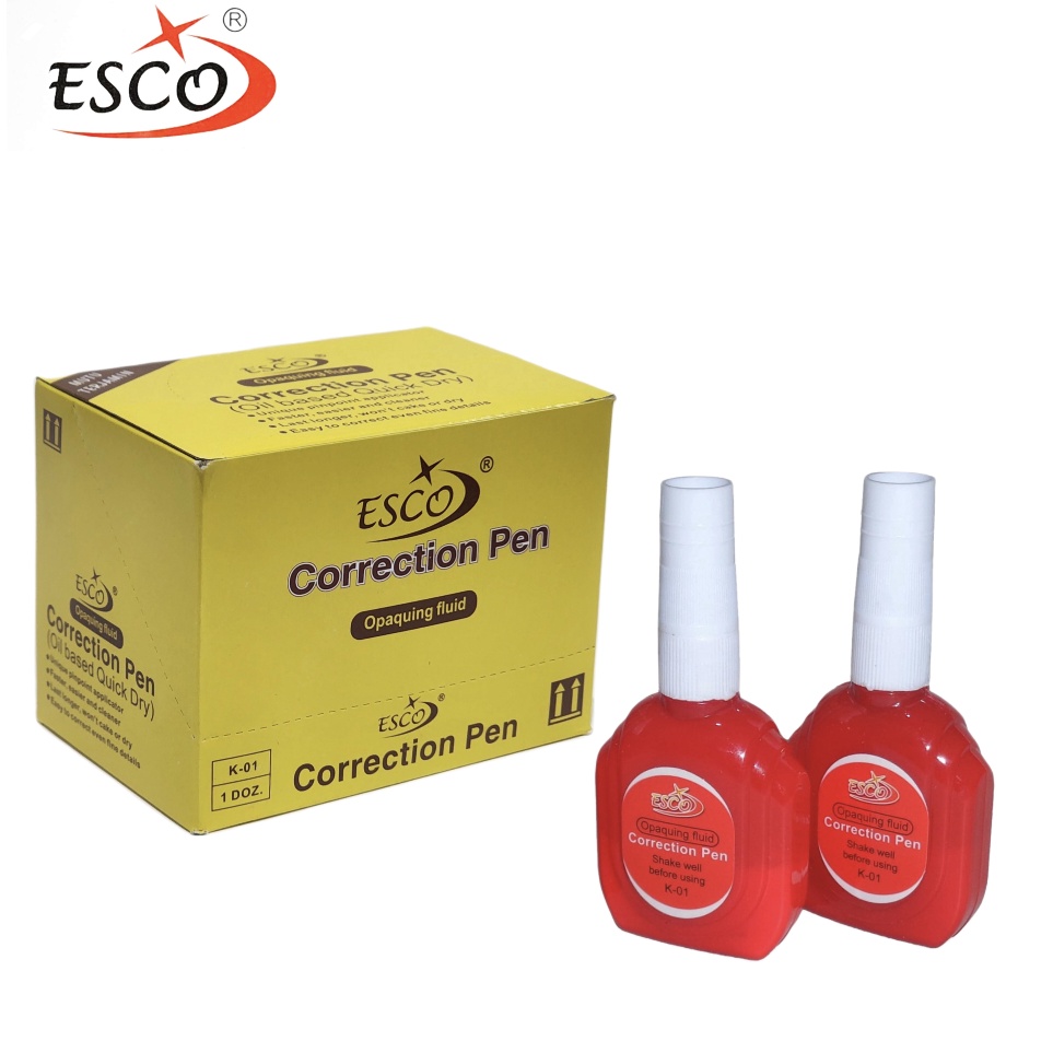 

1 LSN 12 Pcs Koreksi Cair Esco K1 Correction Fluid KODE X1K5