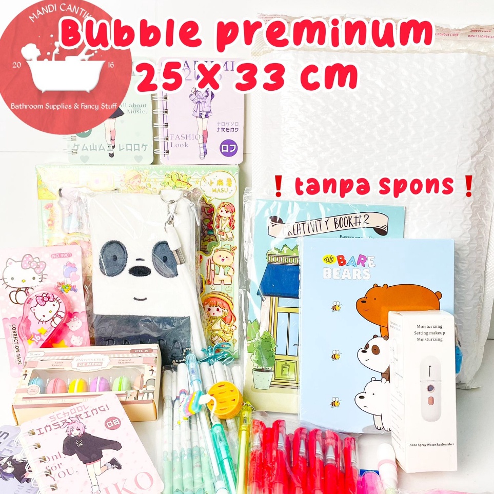 

Tanpa Spons Paket alat Bubble PREMIUM 25 X 33 CM Mandicantik isi pulpen pena pen alat tulis kantor sekolah Reseller Sticker correction tape kado unik hadiah lucu BISA COD KODE B9J6