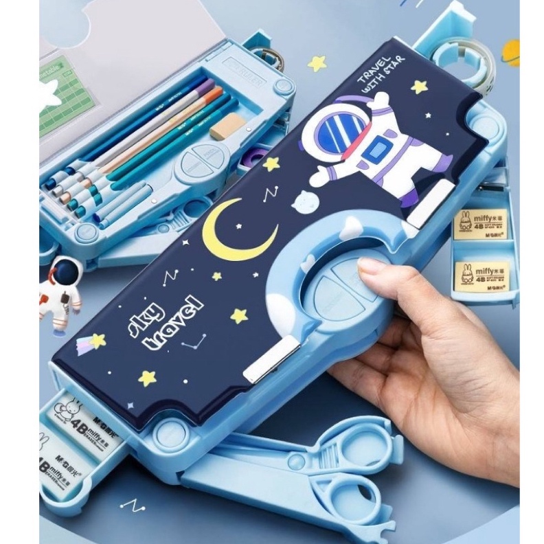 

Tempat pensil viral Kotak Pensil Astronot Dino unicorn Kotak Pensil Karakter Embos Multifungsi import KODE F2Z3