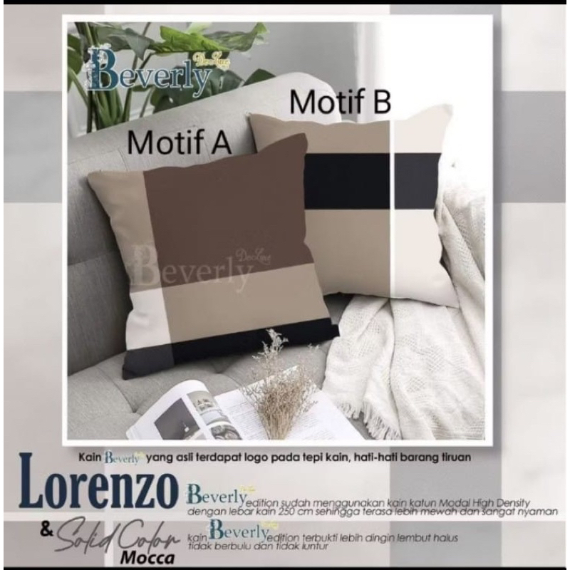 Sarung Bantal Sofa Katun Ukuran 30x30 30x50 40x40 45x45 50x50 60x60 Motif Lorenzo Bisa Custom Ukuran