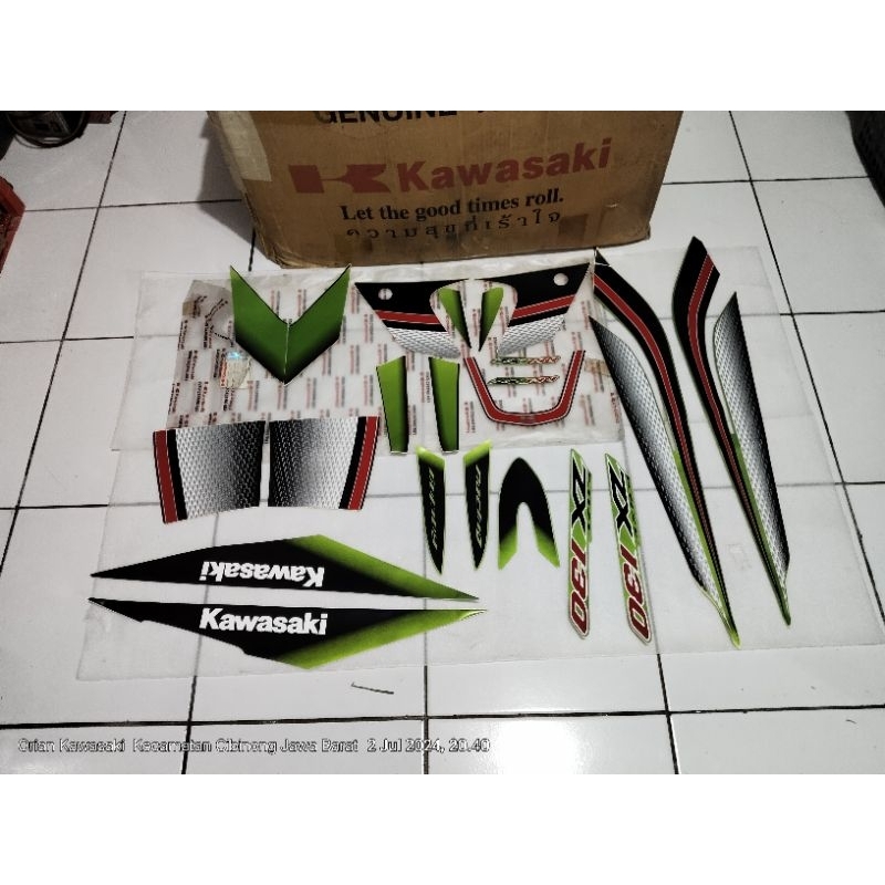 Striping kawasaki zx130 vr hijau 2006 original (40143-0847)