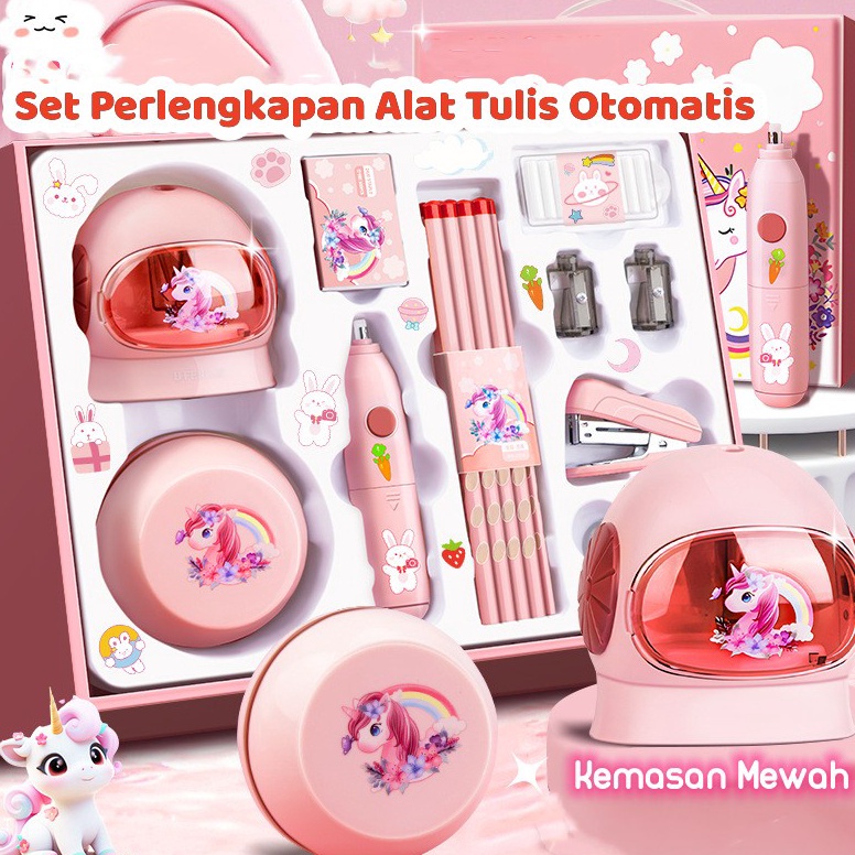 

Set perlengkapan alat tulis otomatisAutomatic Electric Stationery SetKit Alat Tulis Elektrik Kemasan mewah Rautan Penghapus Vacuum Pensil7 pcs 11 pcs KODE Q3X1