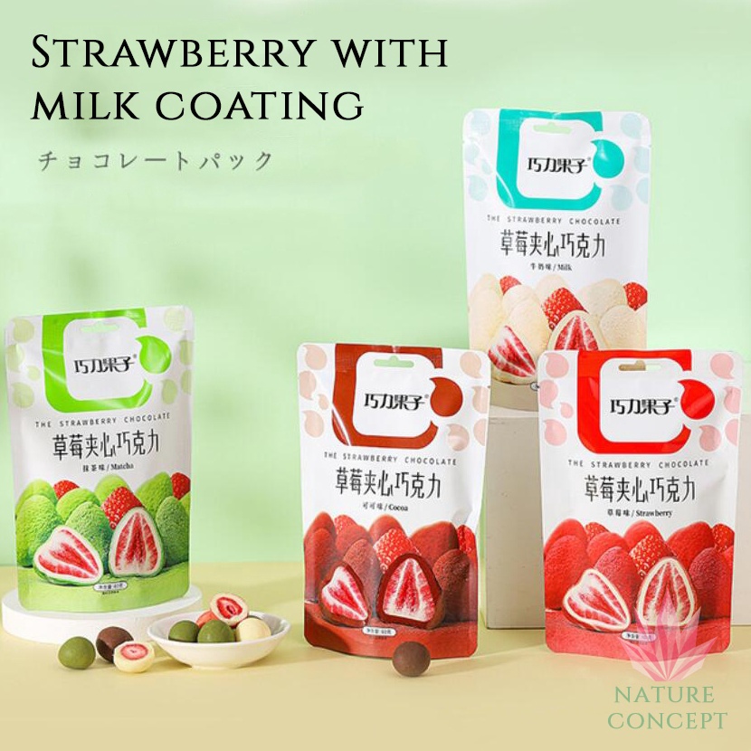 

WAH Freeze Dried Strawberry Cemilan Snack Strawberry Coklat Susu Matcha
