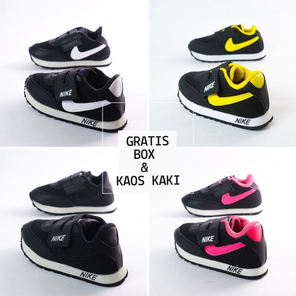 Sepatu Sneaker Anak Sekolah TK SD SMP Laki2 Cowok Perempuan Cewek Umur Kelas 1 2 3 4 5 6 7 8 9 NIKE 