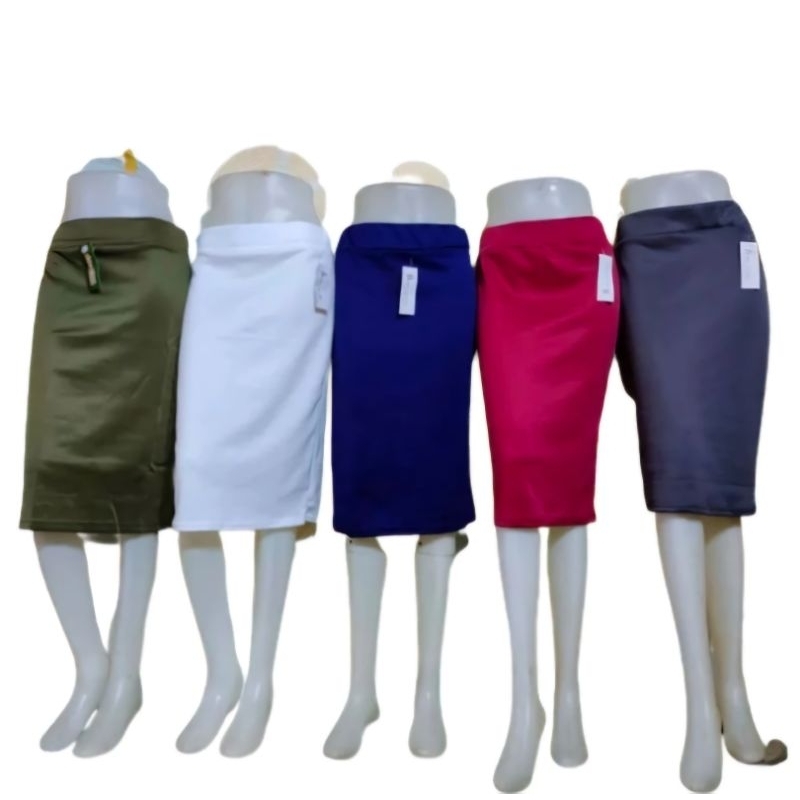 Rok Span Kerja/Rok Span Scuba Pendek Dewasa/Rok Span Kantor