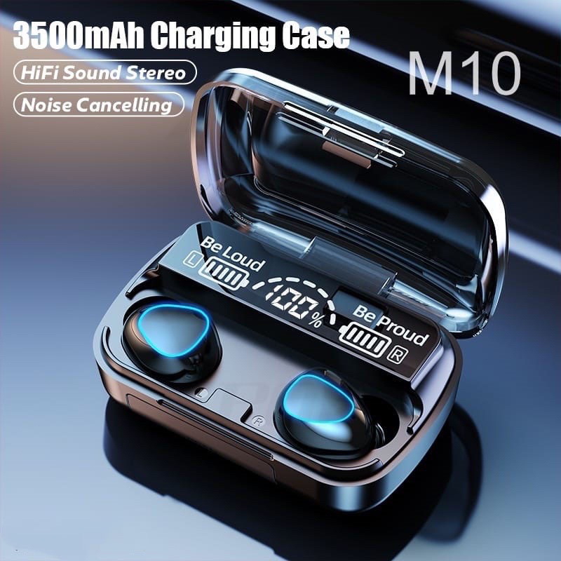 M10 TWS BLUETOOTH WIRELESS + POWERBANK 3500 MAH