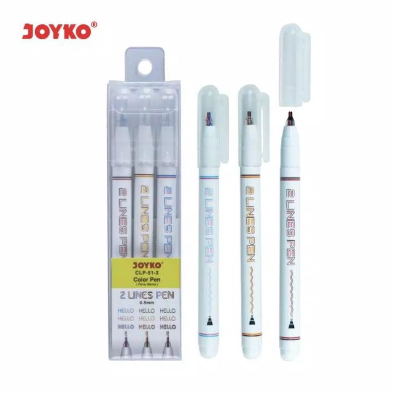 

TERBARU CLP513 Pulpen Warna 2 Line Colors Joyko 5 Mm Set 3 Pcs