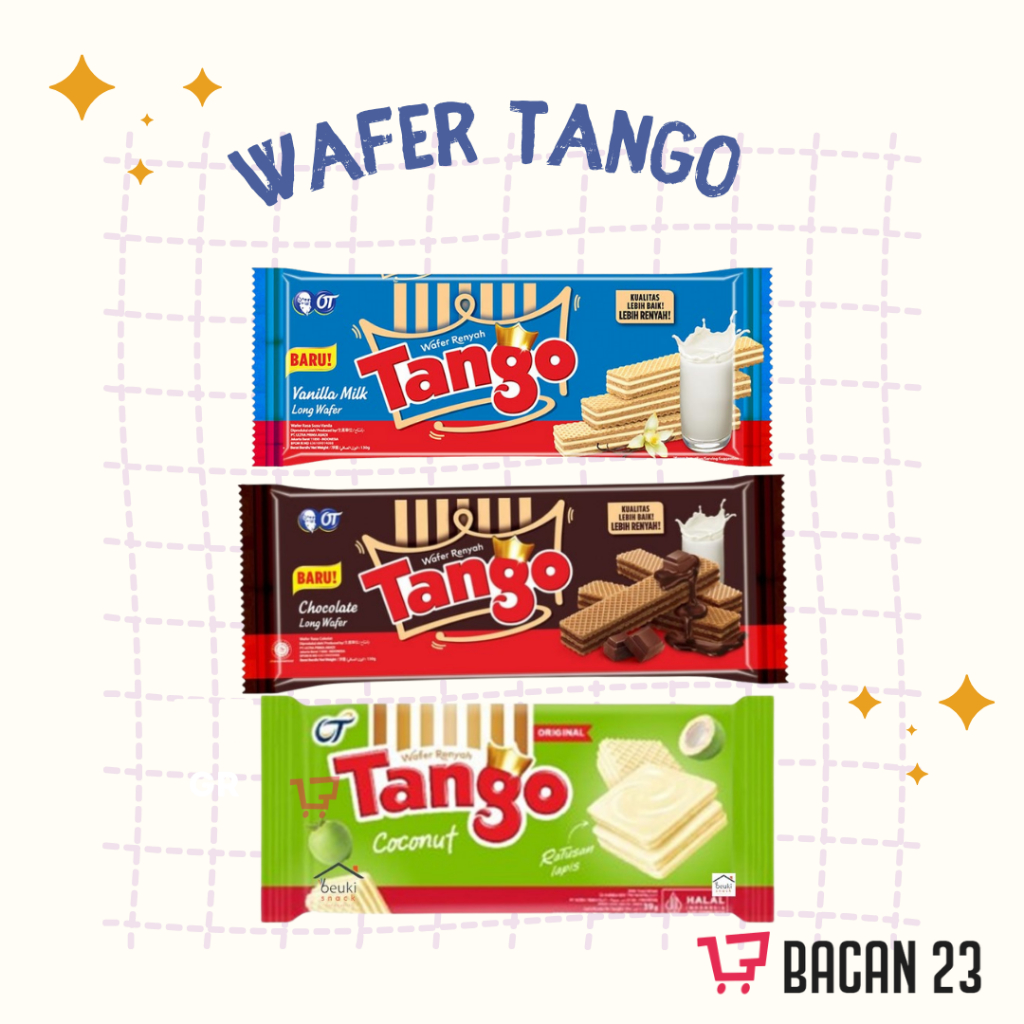 

Wafer Tango Chocolate/Vanilla/Coconut (5 Pcs x 35 gr) Wafer Ratusan Lapis