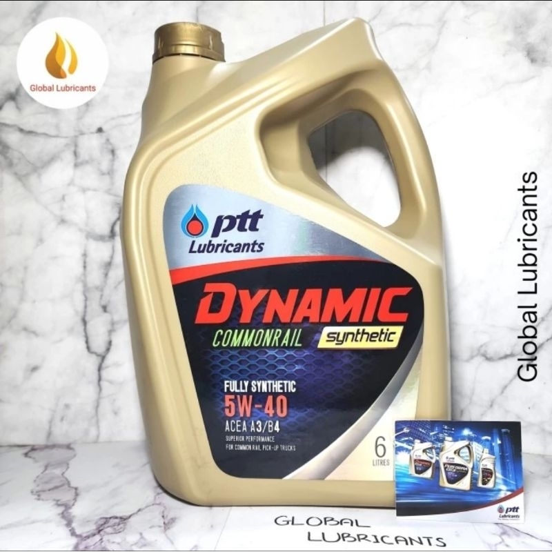 PTT Dynamic Commonrail Synthetic 5W-40 5W 40 6 Liter (Oli Mesin Diesel Fully Synthetic)