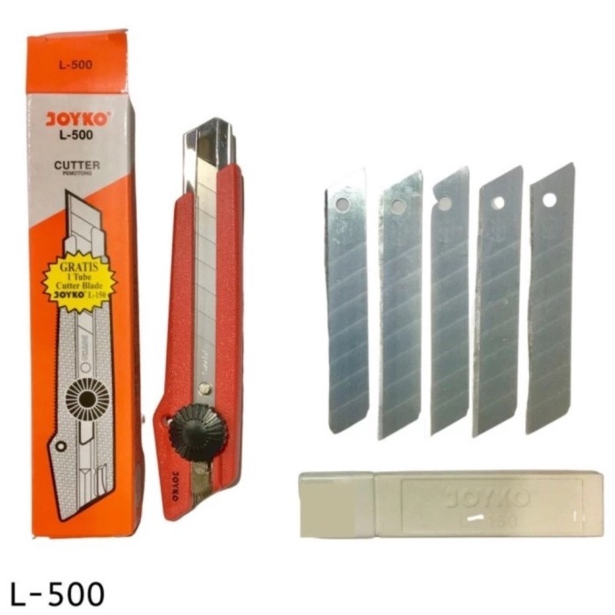 

EKSTRA PROMO Pisau Cutter JOYKO L5 Gratis 1 Tube isi 5 Pisau L15 dan Pemotong Pisau