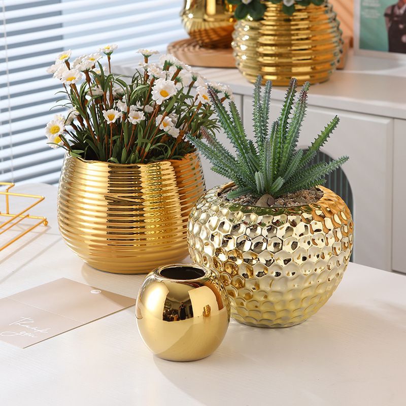 VAS BUNGA KERAMIK /CERAMIC FLOWER POT /VAS ANGGREK /VAS GOLD