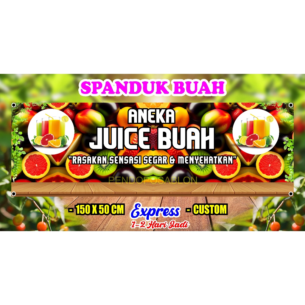 Banner Es Jus Buah, Spanduk Es Jus Buah 150x50