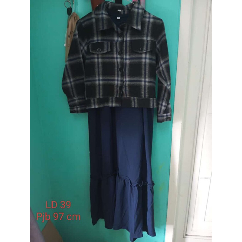 GAMIS OUTER ANAK PEREMPUAN SD WARNA BIRU TUA