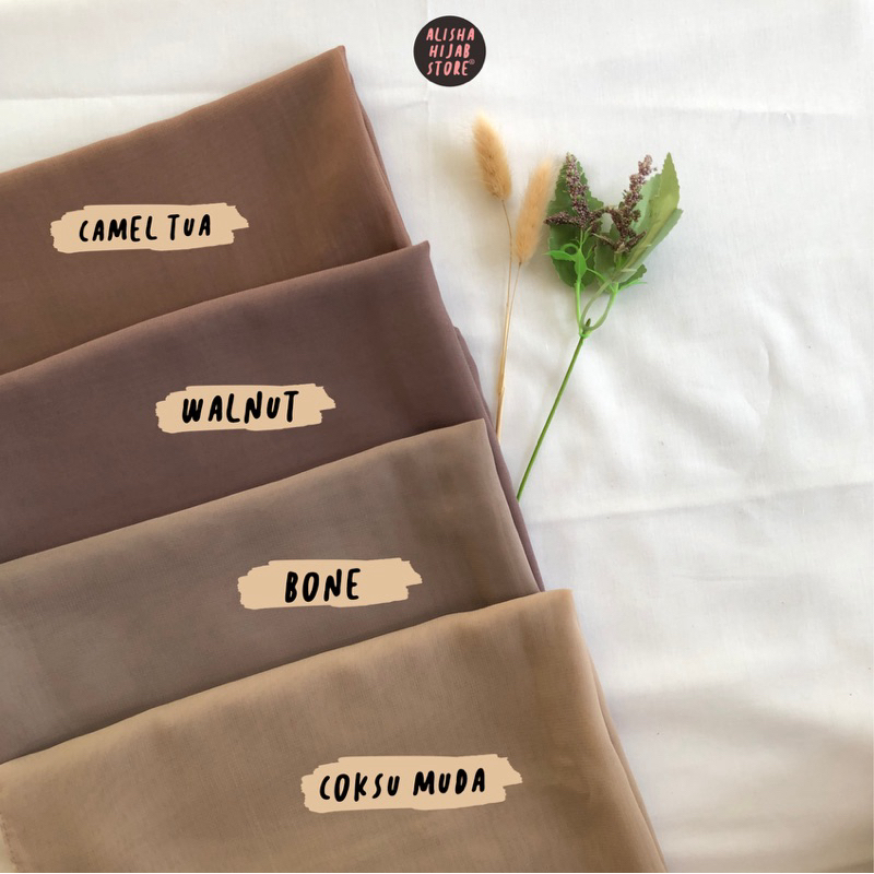 (Bella Square) Hijab Segi Empat Bella Square Premium Polly Cotton Premium Hijab Square Burgundy Sage