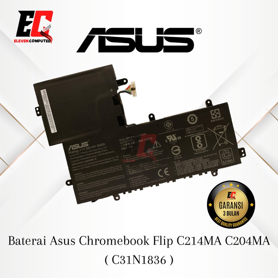 Baterai Asus C31N1836 CromeBook Flip C214 C214MA C214MA-BU0038 C204MA