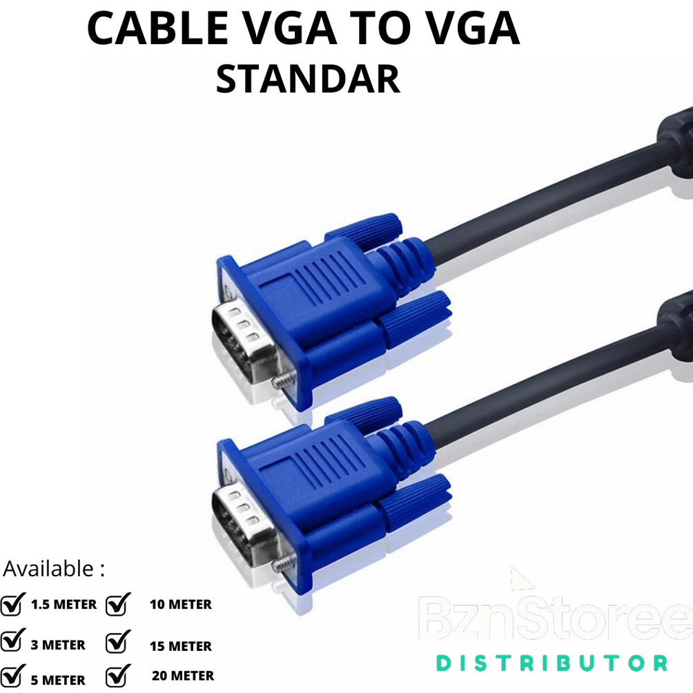 MANTAP KABEL VGA 3M  VGA 3 METER  VGA 3 M DIGITAL Kabel VGA Standar  KABEL VGA MALE TO MALE 3 M BLAC