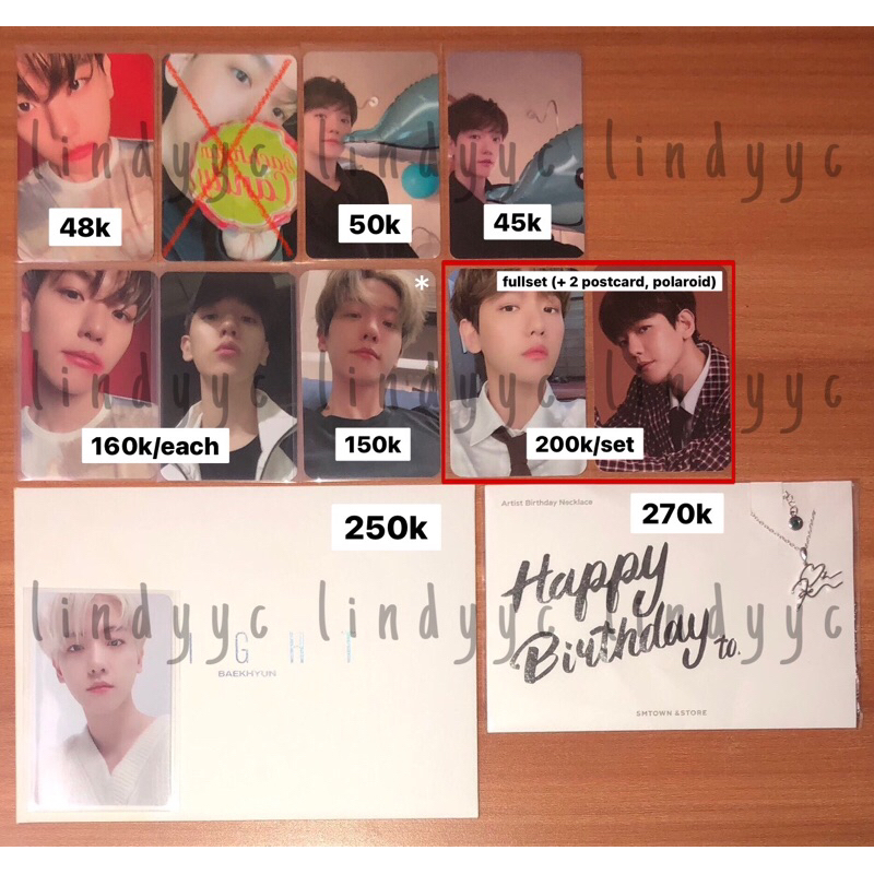 pc baekhyun official album (photocard bambi cinnamon honey mint bambi ar dreamy lumba lumba sg21 pp 