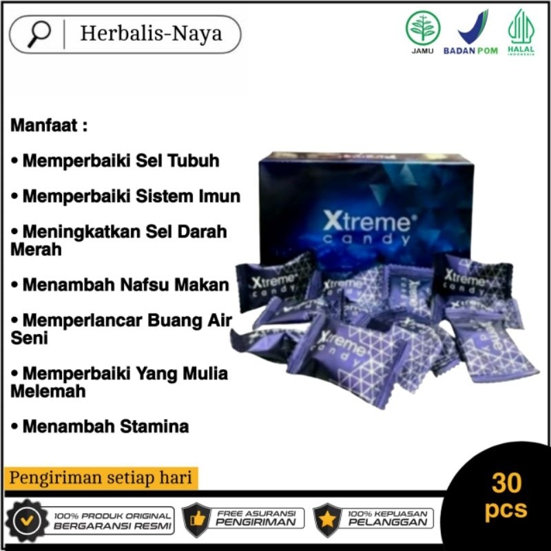 

Permen Premium Stamina XTREME 1 Box Isi 30pcs Candy Pria Original