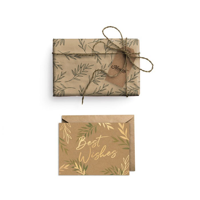 

BOMBASTIS Paket Kertas Kado Kartu Ucapan Harvest Vintage BW Green