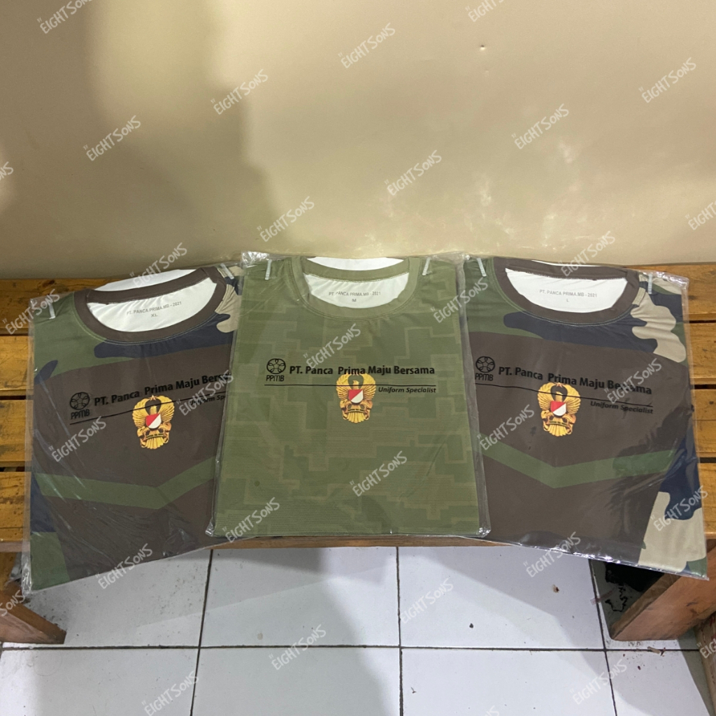 Original 1 Set Kaos KASAD TNI Kaos Olahraga Army Doreng Loreng TNI Kaos Jersey TNI Fullprint Tentara