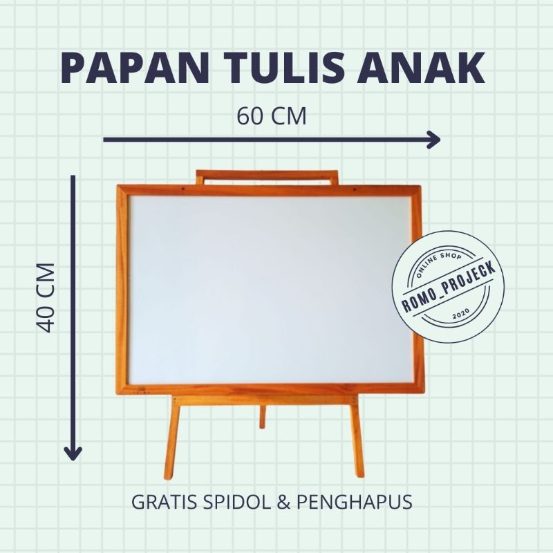 

Papan Tulis Anak//Whiteboard Ukuran 40x60cm GRATIS SPIDOL + PENGHAPUS