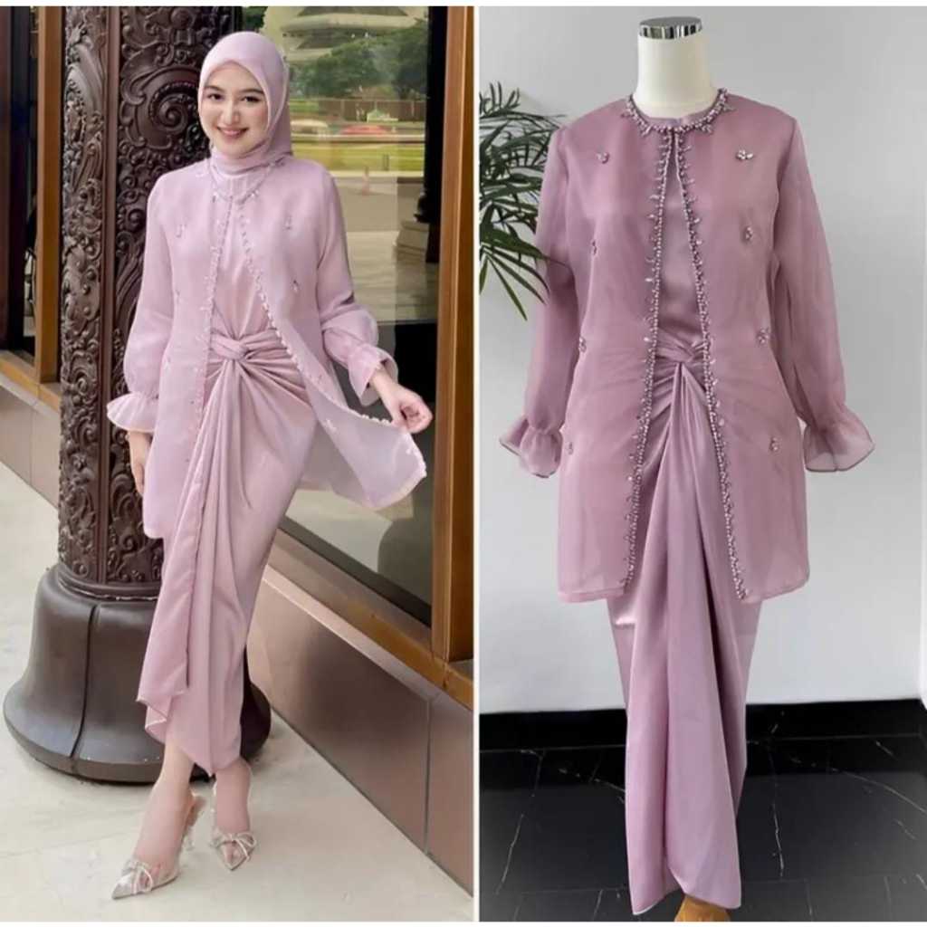 ONE SET JEMMA ORGANZA TERMURAH DRESS KONDANGAN KEKINIAN