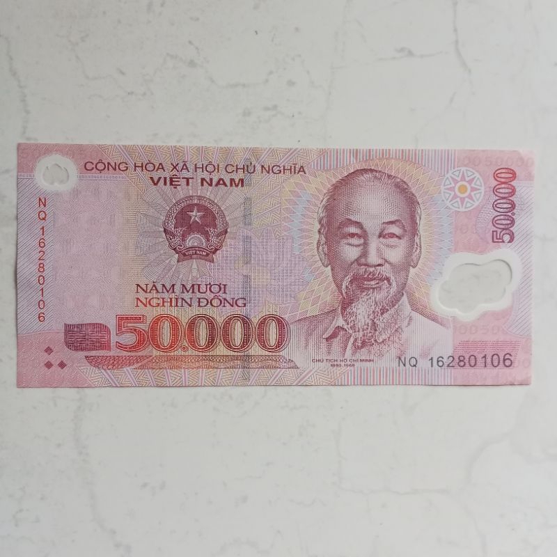 Uang Vietnam 50000 Dong Polymer Tahun 2016 Ho Chi Minh