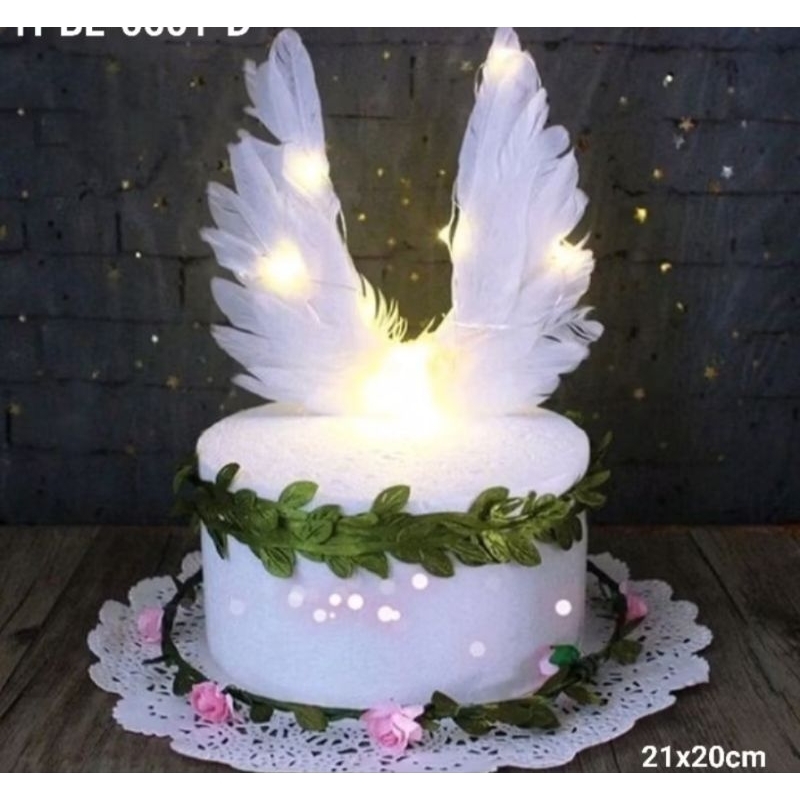 Cake topper hiasan kue bulu sayap kupu-kupu