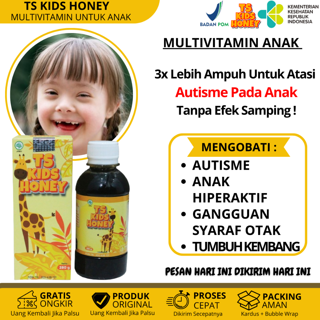 Obat Anak Hiperaktif - Obat Anak Autisme Autis, Daya ingat menurun dll - Madu Anak Ts Kids Honey