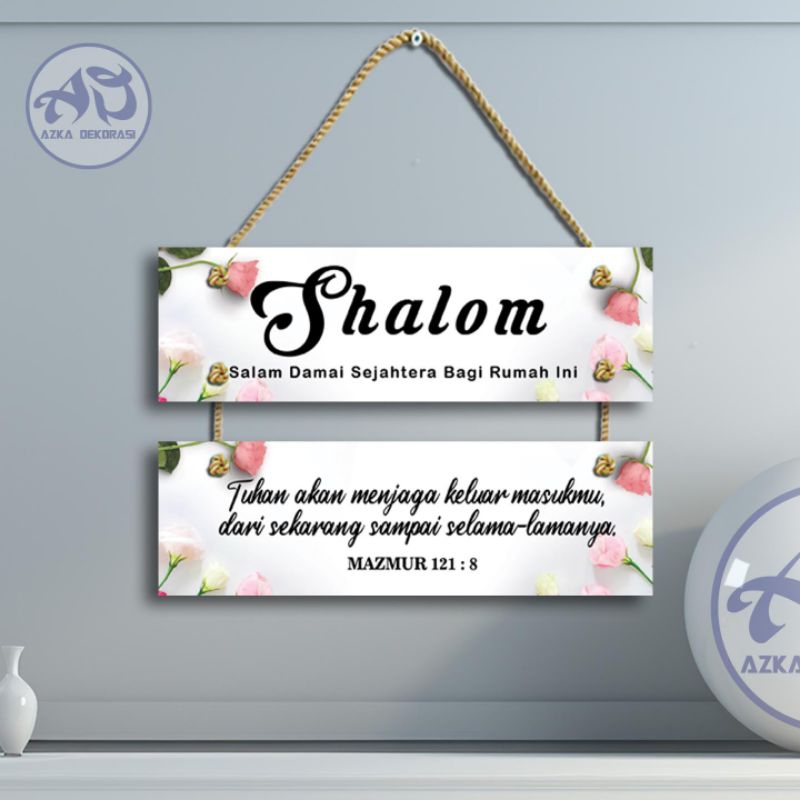 Gantungan dekorasi pintu rumah ucapan shalom kristen / gantungan pintu mdf / hiasan dinding / hiasan