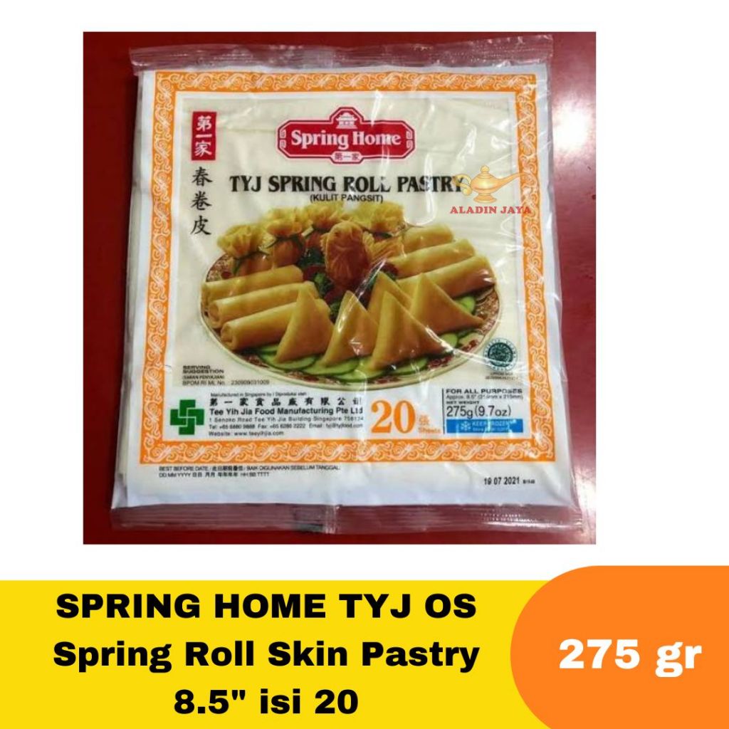 

SPRING HOME TYJ OS Spring Roll Skin Pastry 8.5" isi 20 x 275 gr (Hanya Untuk Pengiriman Instant)