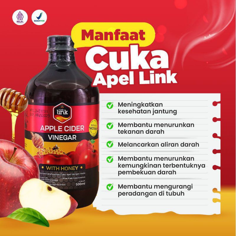 

Cuka Apel Organic With Honey Link 500ml Apple Cider Vinegar