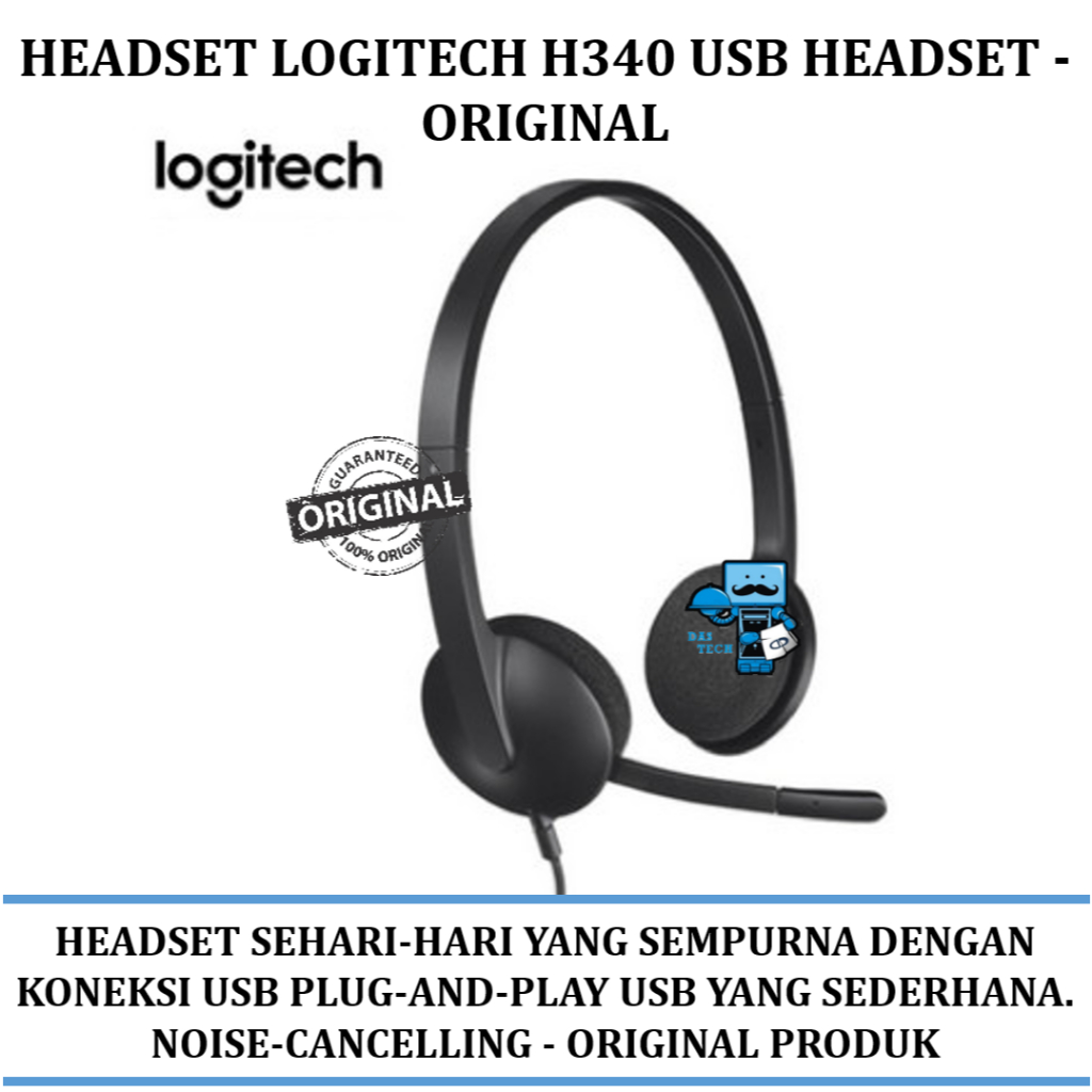 Headset logitech H340 USB Headset - Original
